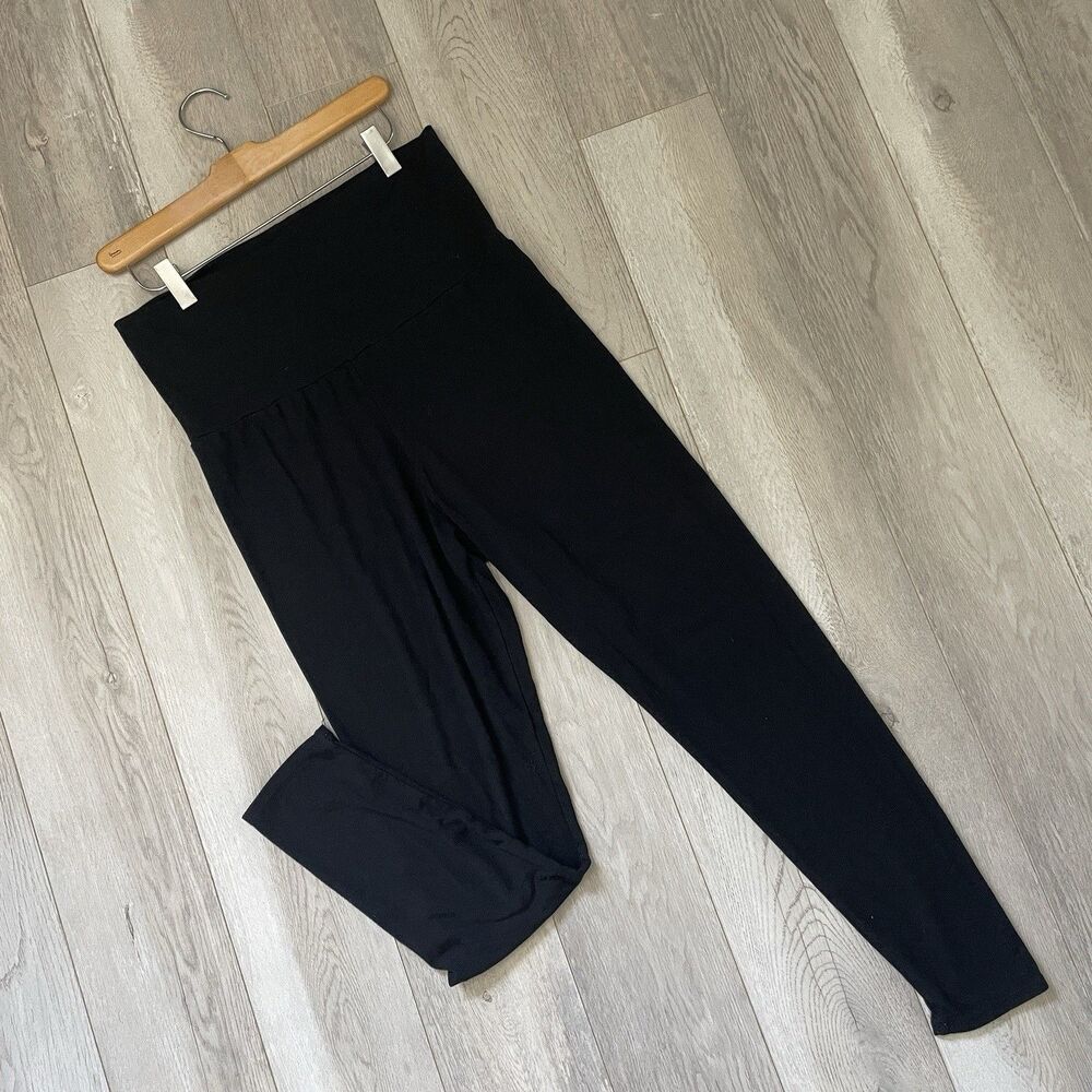 Hatch Maternity Joggers modal tapered 26.5" womens Black (large) soft loungewear